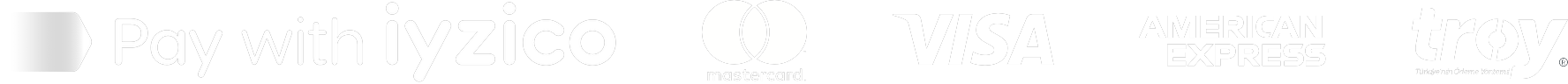 Pay with iyzico, Mastercard, Visa, American Express, Troy